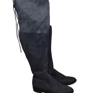 Marc Fisher Thigh High Boots Size 9 Black Dressy Low Heel Over The Knee Stretchy
